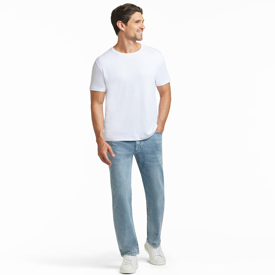 Ash & Erie White Luxury Soft Touch Crew Neck T-Shirt for Short Men   Short Sleeve Premium Tee