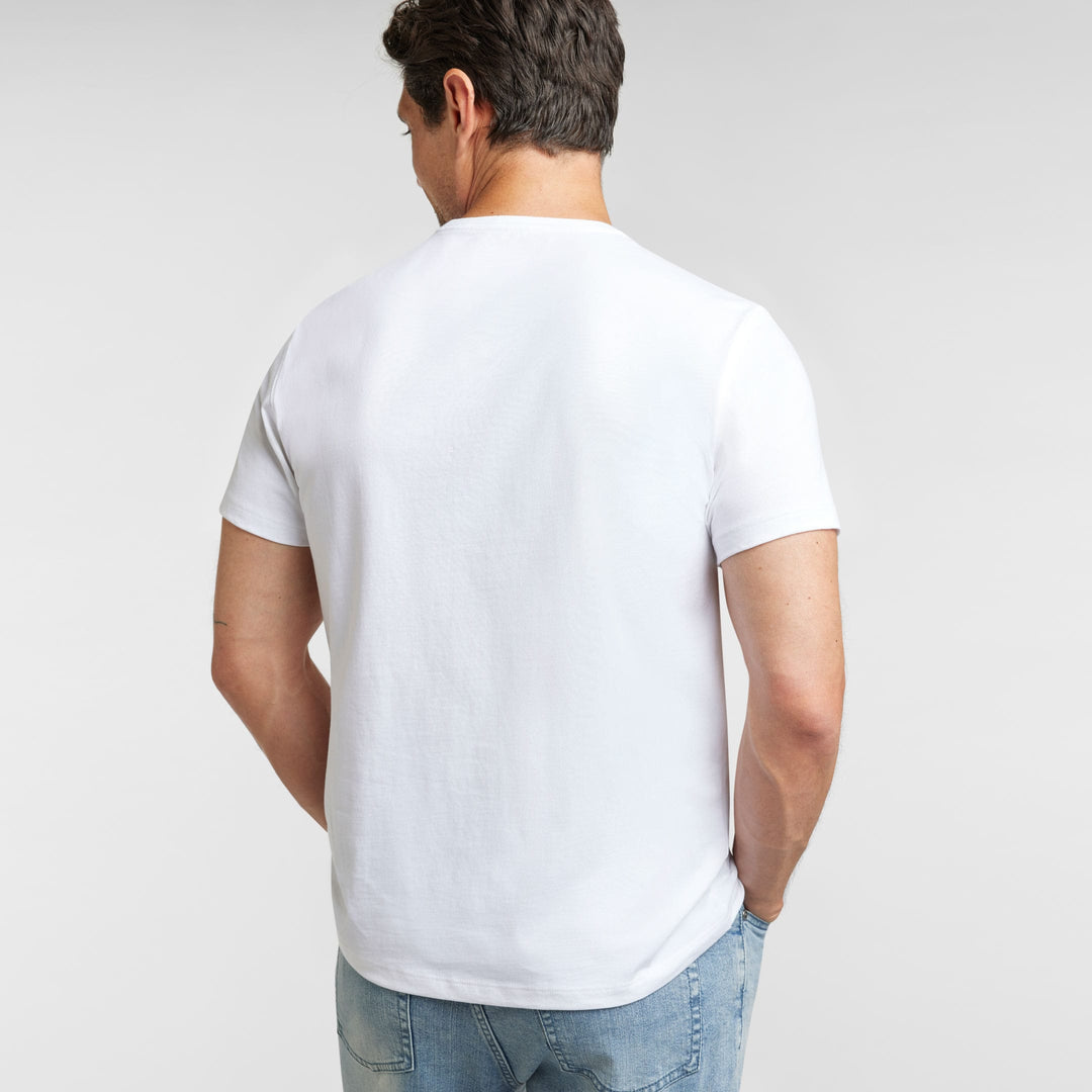 Ash & Erie White Pima Cotton Crew Neck T-Shirt for Short Men   Short Sleeve Premium Tee