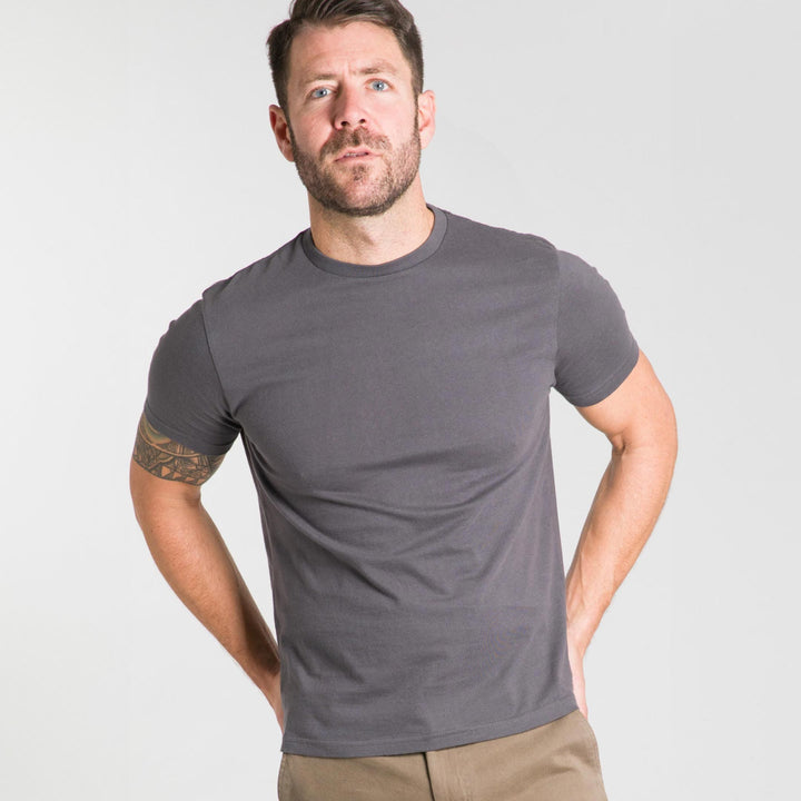 Ash & Erie Asphalt Crew Neck T-Shirt for Short Men   Short Sleeve Tee