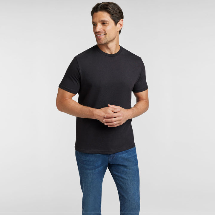 Ash & Erie Black Crew Neck T-Shirt for Short Men   Short Sleeve Tee