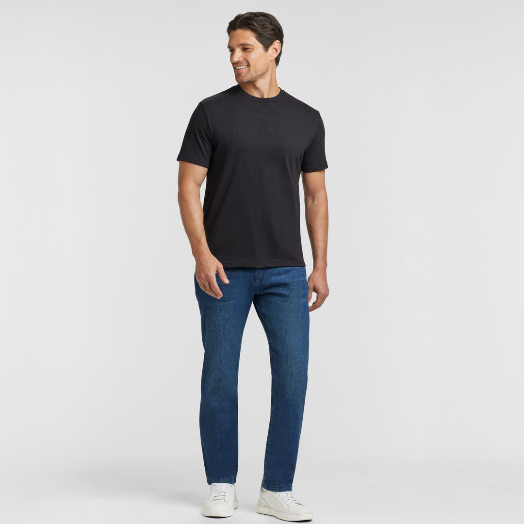 Ash & Erie Black Crew Neck T-Shirt for Short Men   Short Sleeve Tee