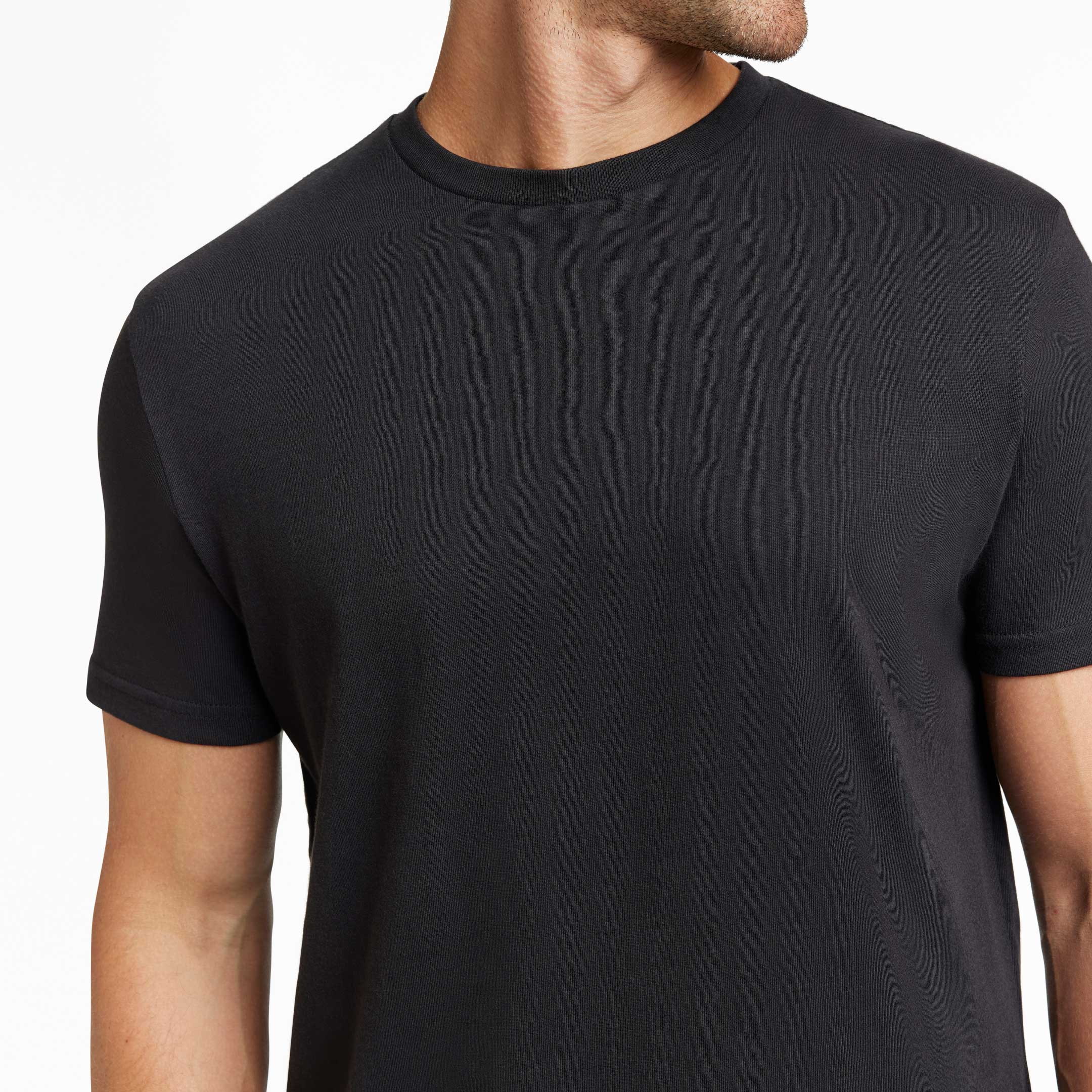 Ash & Erie Black Crew Neck T-Shirt for Short Men   Short Sleeve Tee