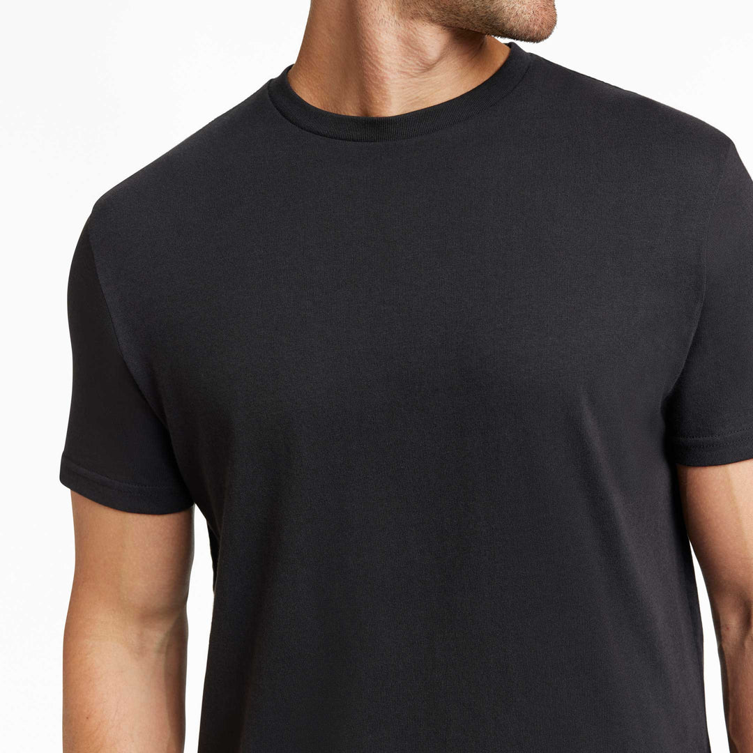 Ash & Erie Black Crew Neck T-Shirt for Short Men   Short Sleeve Tee