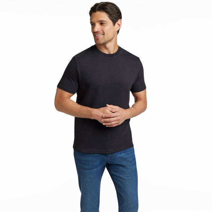 Ash & Erie Black Crew Neck T-Shirt for Short Men   Short Sleeve Tee