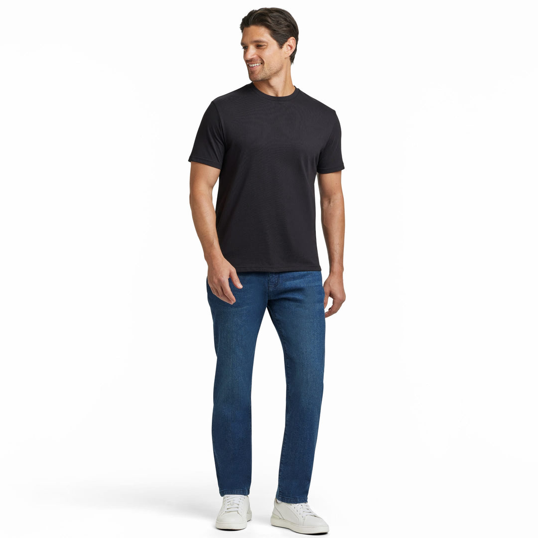 Ash & Erie Black Crew Neck T-Shirt for Short Men   Short Sleeve Tee