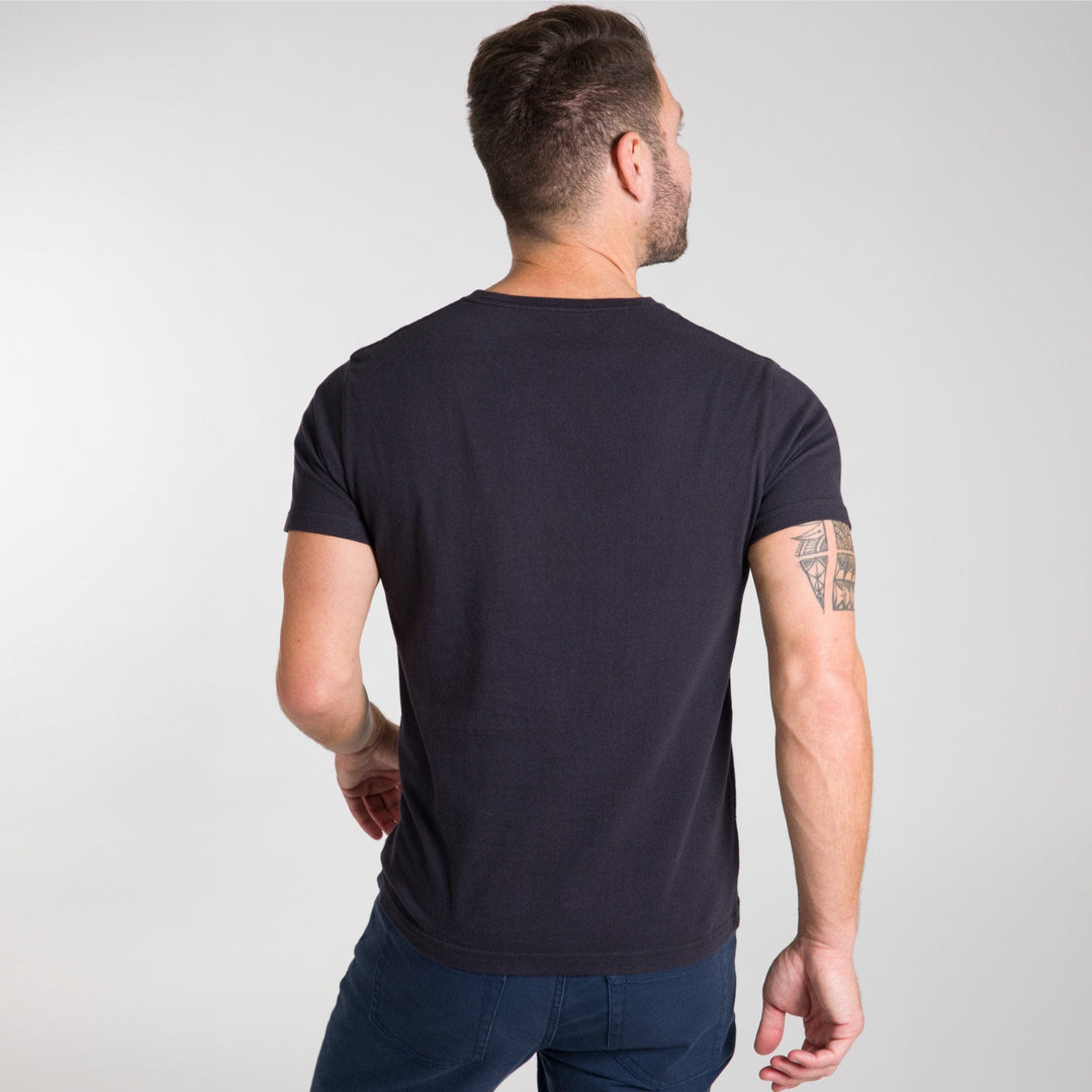 Ash & Erie Black V-Crew T-Shirt for Short Men   Short Sleeve Tee