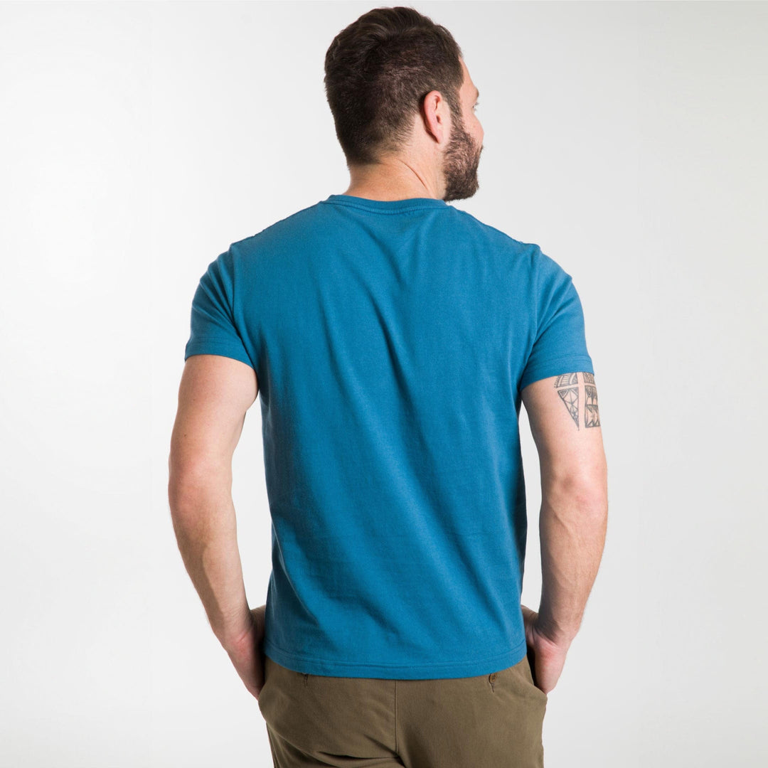 Ash & Erie Blue V-Crew T-Shirt for Short Men   Short Sleeve Tee