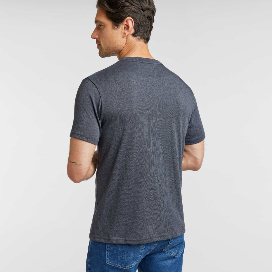 Ash & Erie Heather Charcoal Crew Neck T-Shirt for Short Men   Short Sleeve Tee