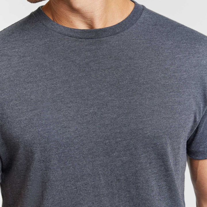 Ash & Erie Heather Charcoal Crew Neck T-Shirt for Short Men   Short Sleeve Tee