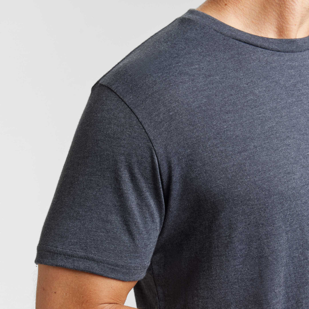 Ash & Erie Heather Charcoal Crew Neck T-Shirt for Short Men   Short Sleeve Tee