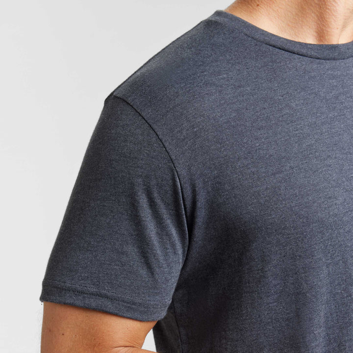 Ash & Erie Heather Charcoal Crew Neck T-Shirt for Short Men   Short Sleeve Tee