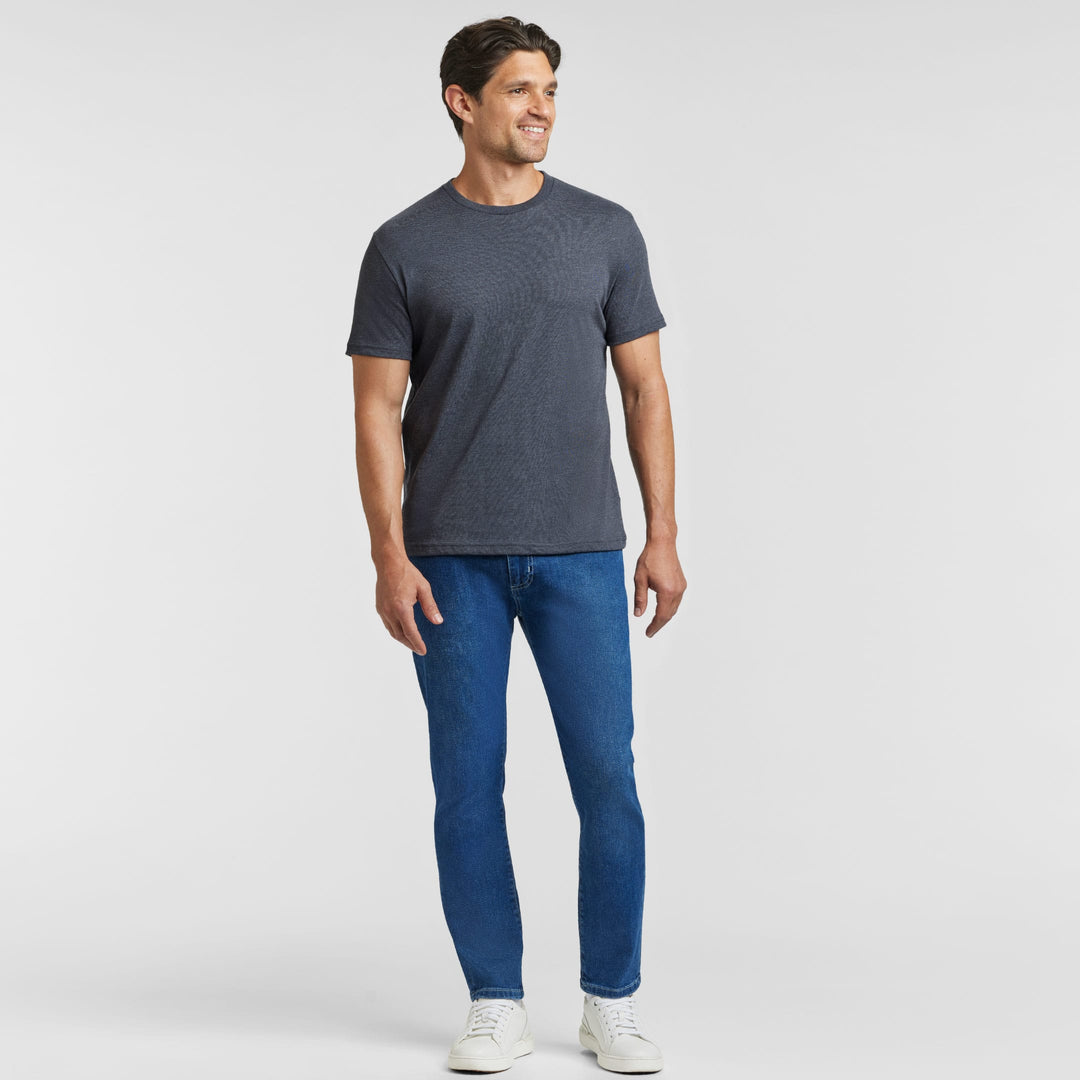 Ash & Erie Heather Charcoal Crew Neck T-Shirt for Short Men   Short Sleeve Tee