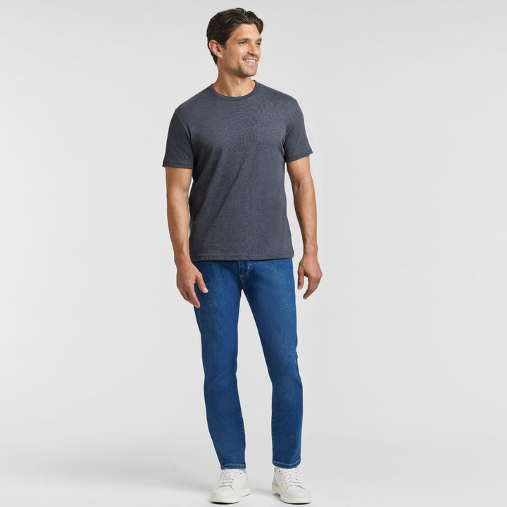 Ash & Erie Heather Charcoal Crew Neck T-Shirt for Short Men   Short Sleeve Tee