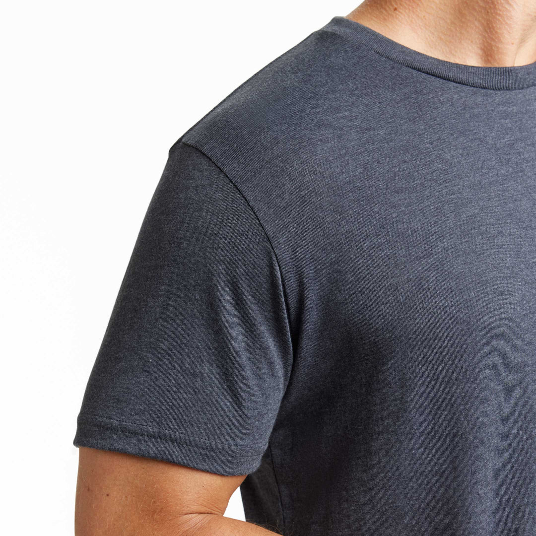 Ash & Erie Heather Charcoal Crew Neck T-Shirt for Short Men   Short Sleeve Tee