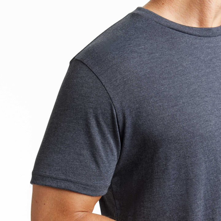Ash & Erie Heather Charcoal Crew Neck T-Shirt for Short Men   Short Sleeve Tee
