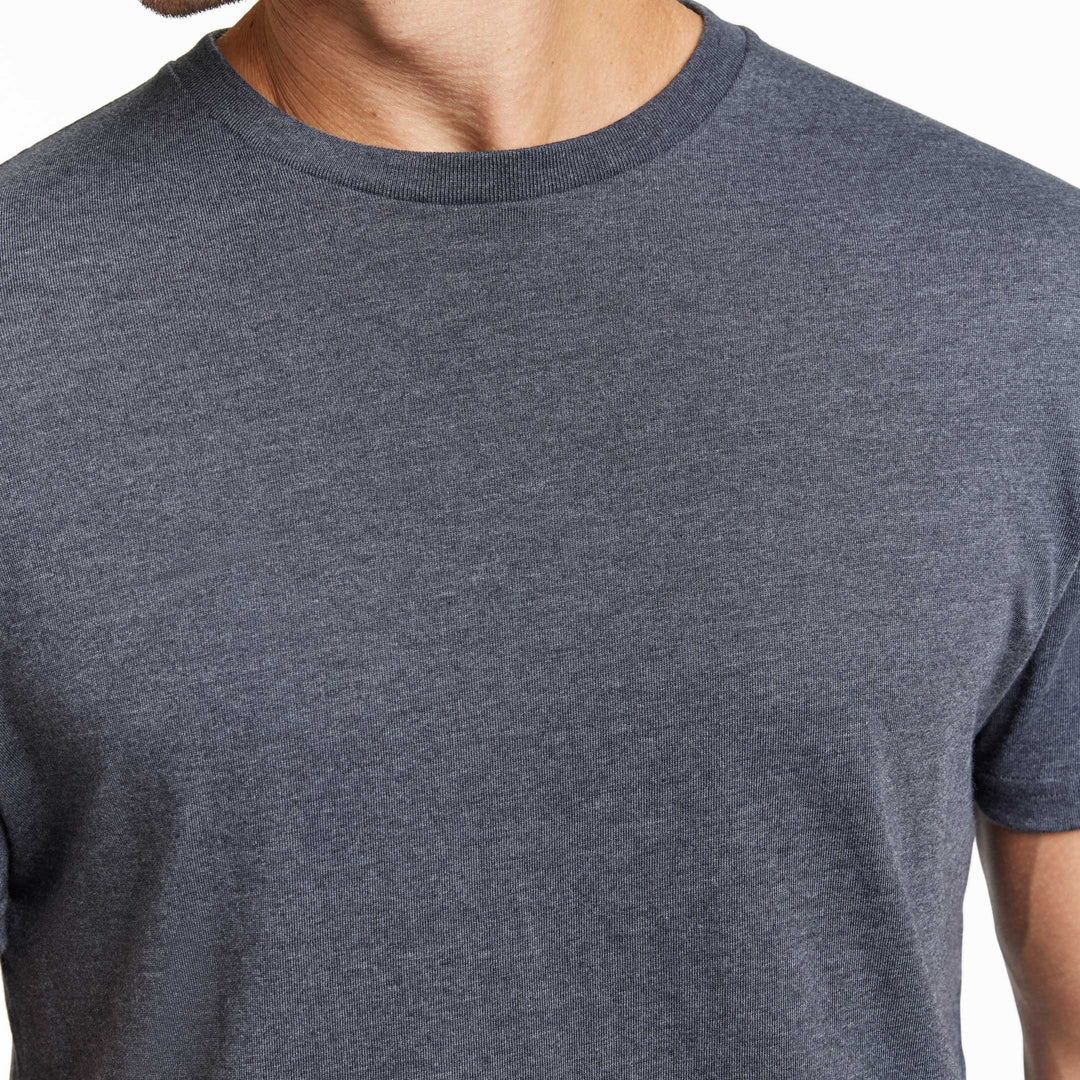 Ash & Erie Heather Charcoal Crew Neck T-Shirt for Short Men   Short Sleeve Tee