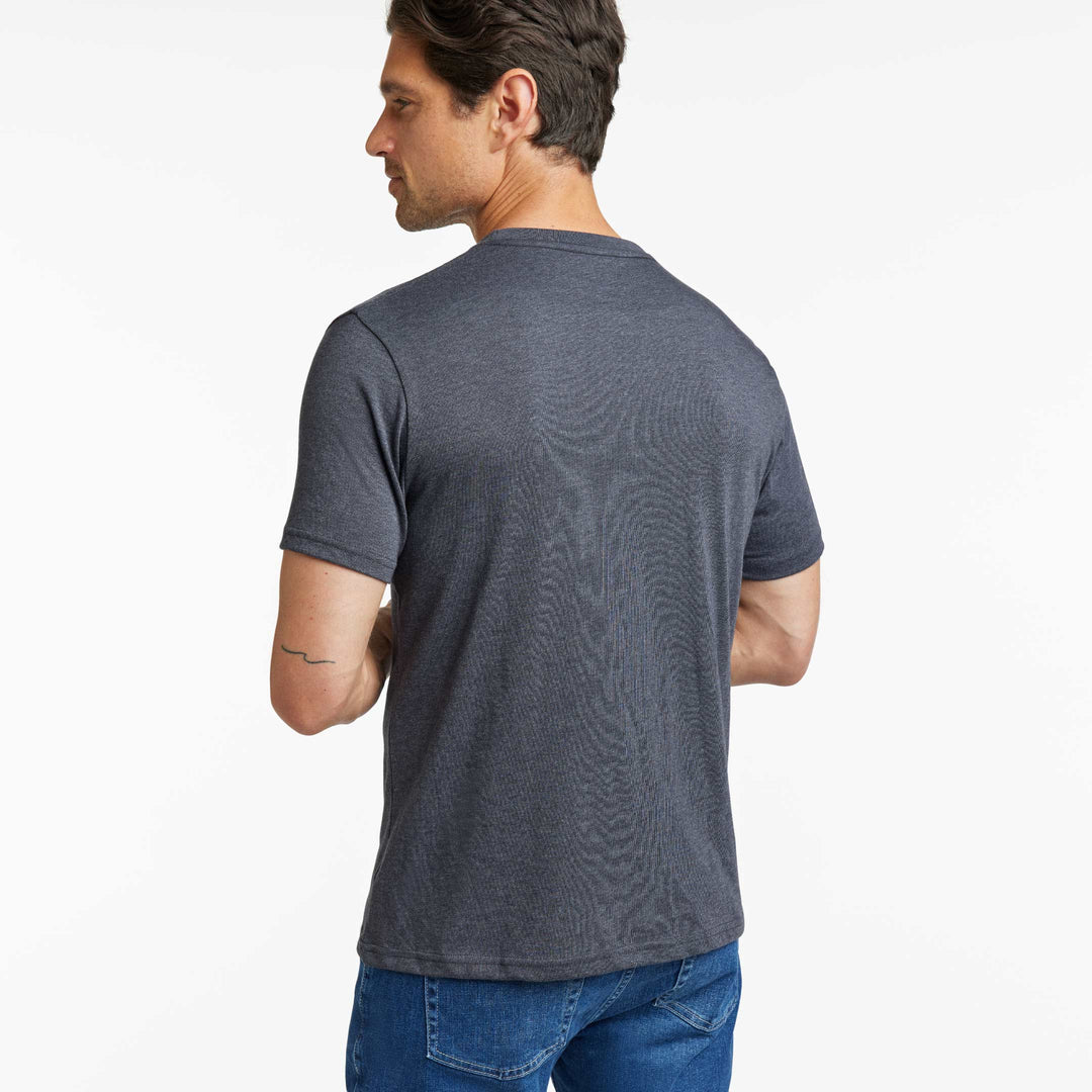 Ash & Erie Heather Charcoal Crew Neck T-Shirt for Short Men   Short Sleeve Tee