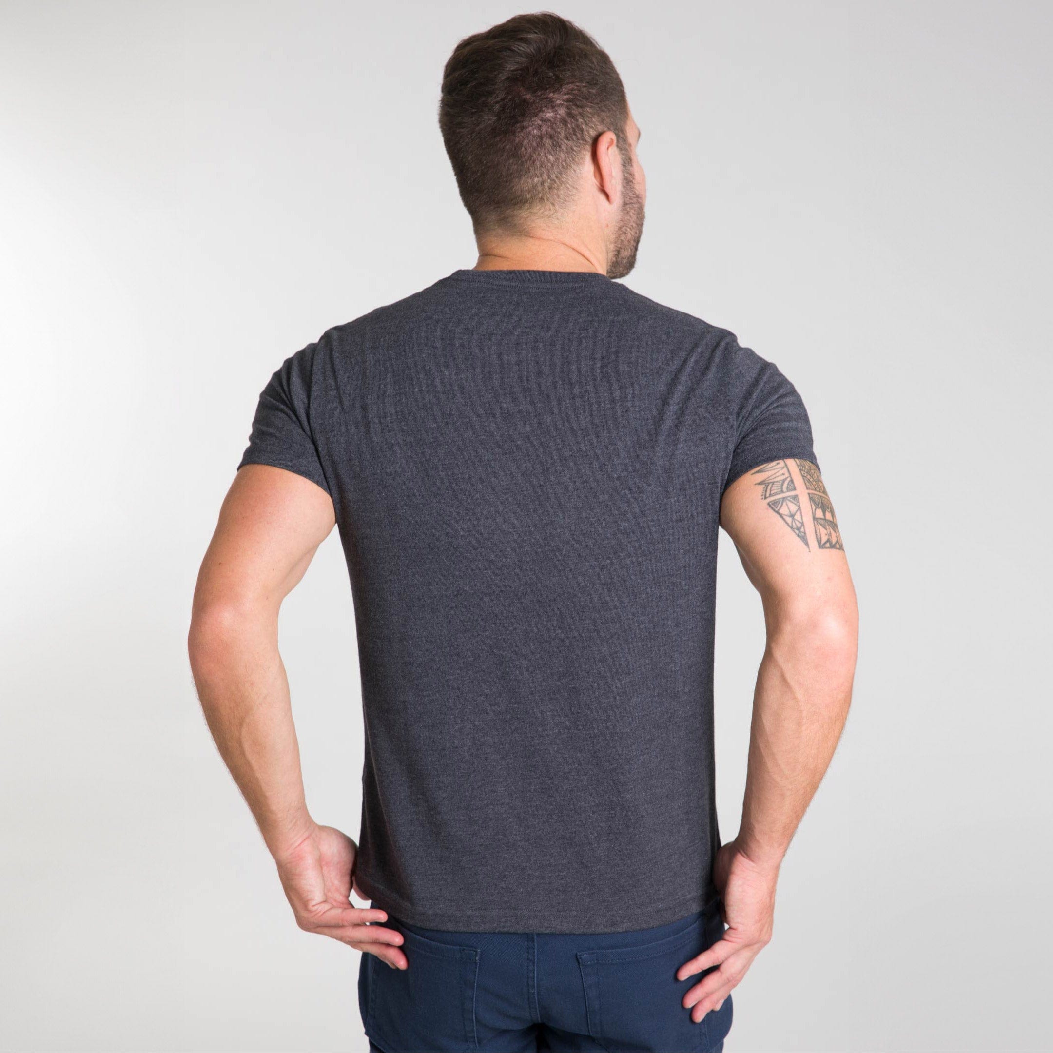Ash & Erie Heather Charcoal Crew Neck T-Shirt for Short Men Heather Charcoal / XS