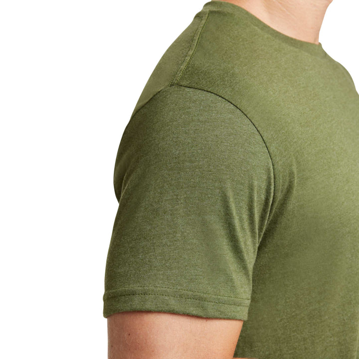 Ash & Erie Heather Dark Green Crew Neck T-Shirt for Short Men   Short Sleeve Tee