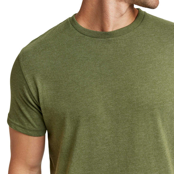 Ash & Erie Heather Dark Green Crew Neck T-Shirt for Short Men   Short Sleeve Tee