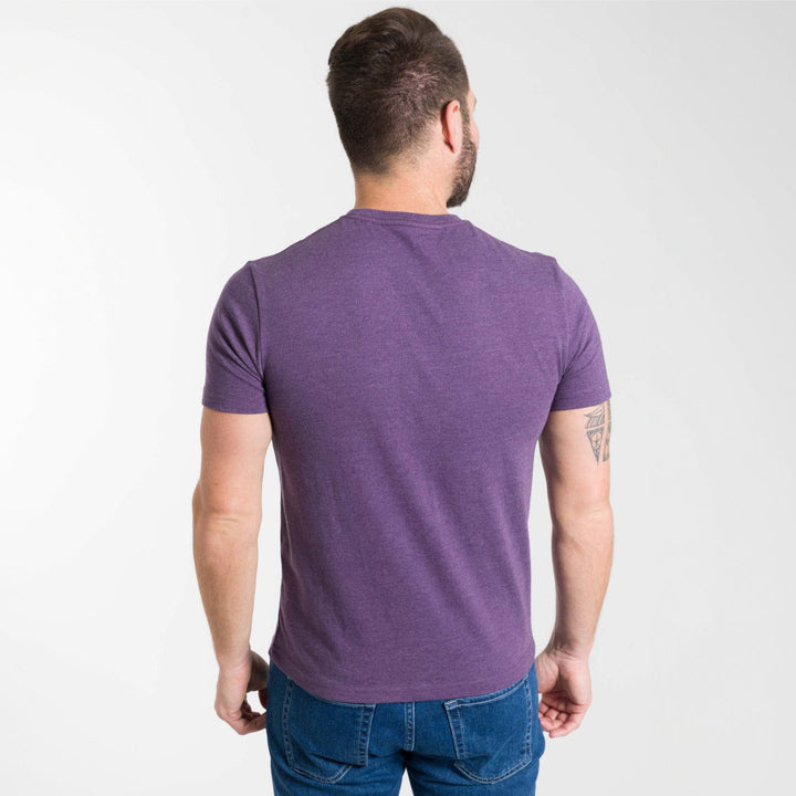 Ash & Erie Heather Purple Crew Neck T-Shirt for Short Men   Short Sleeve Tee