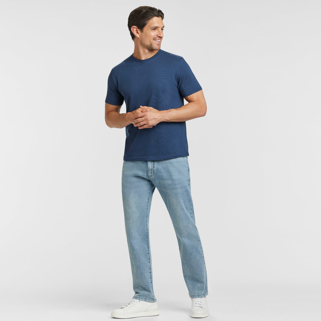 Ash & Erie Navy Crew Neck T-Shirt for Short Men   Short Sleeve Tee