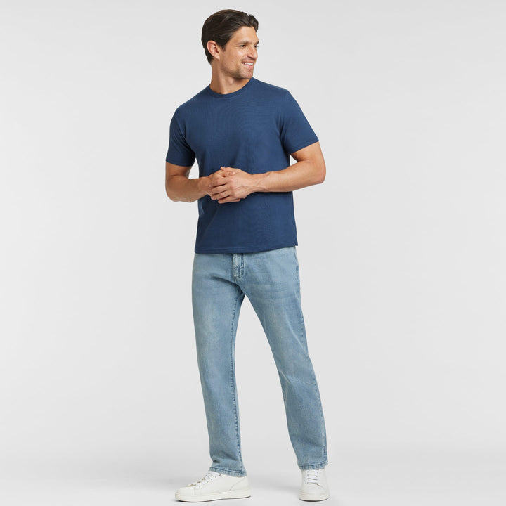 Ash & Erie Navy Crew Neck T-Shirt for Short Men   Short Sleeve Tee