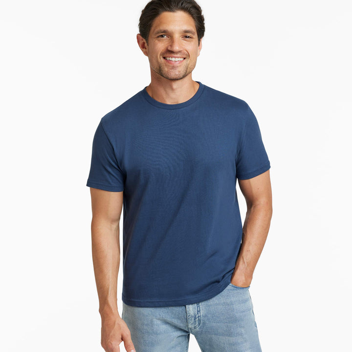 Ash & Erie Navy Crew Neck T-Shirt for Short Men   Short Sleeve Tee