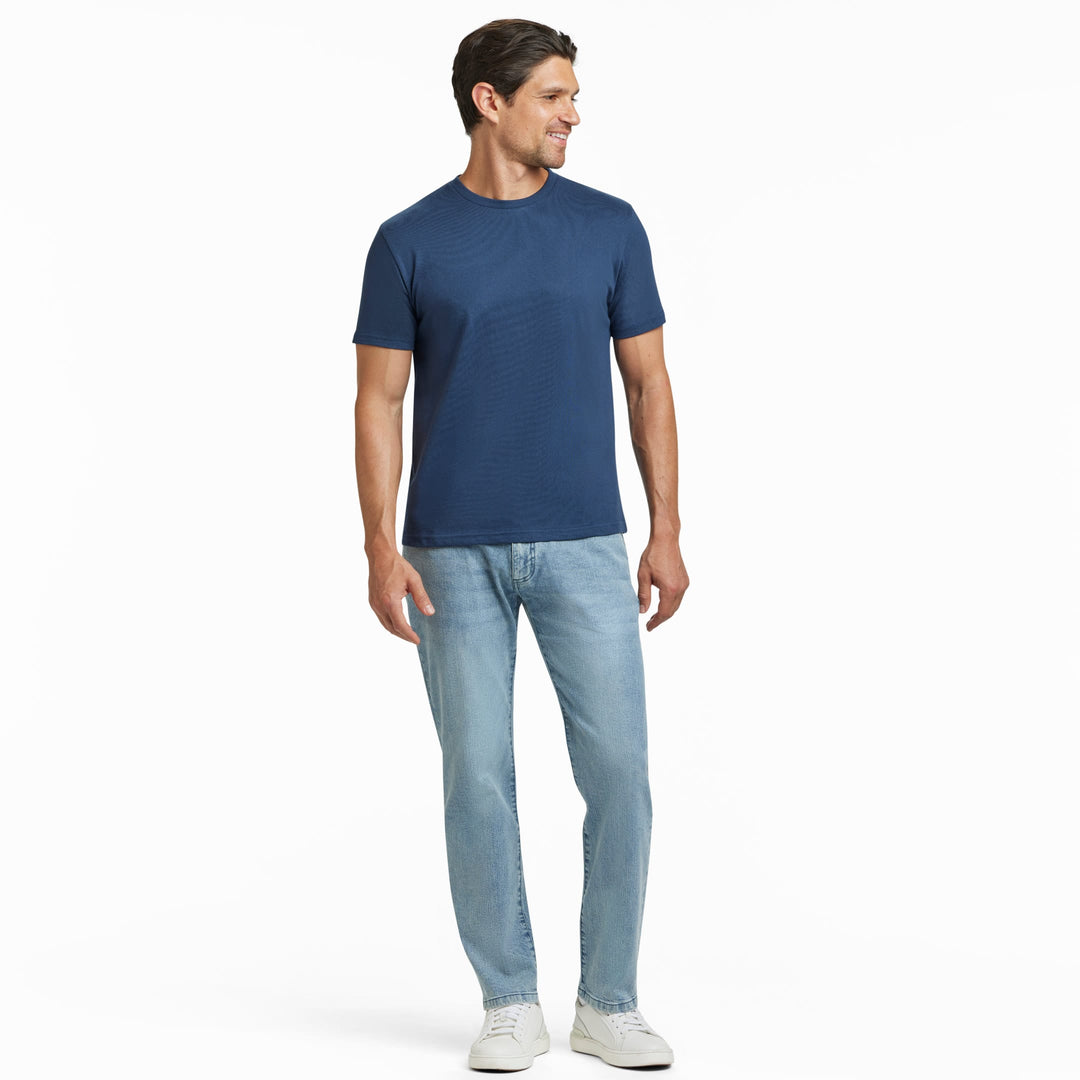 Ash & Erie Navy Crew Neck T-Shirt for Short Men   Short Sleeve Tee