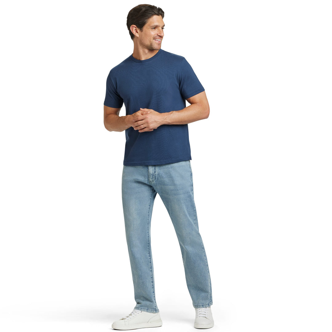 Ash & Erie Navy Crew Neck T-Shirt for Short Men   Short Sleeve Tee