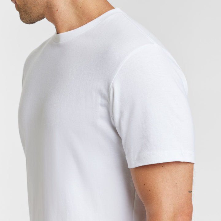 Ash & Erie White Crew Neck T-Shirt for Short Men   Short Sleeve Tee