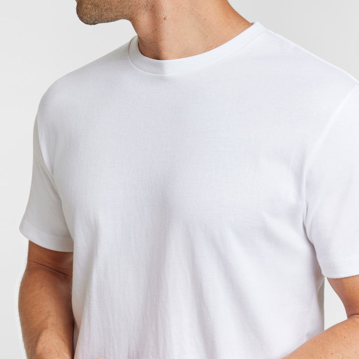 Ash & Erie White Crew Neck T-Shirt for Short Men   Short Sleeve Tee
