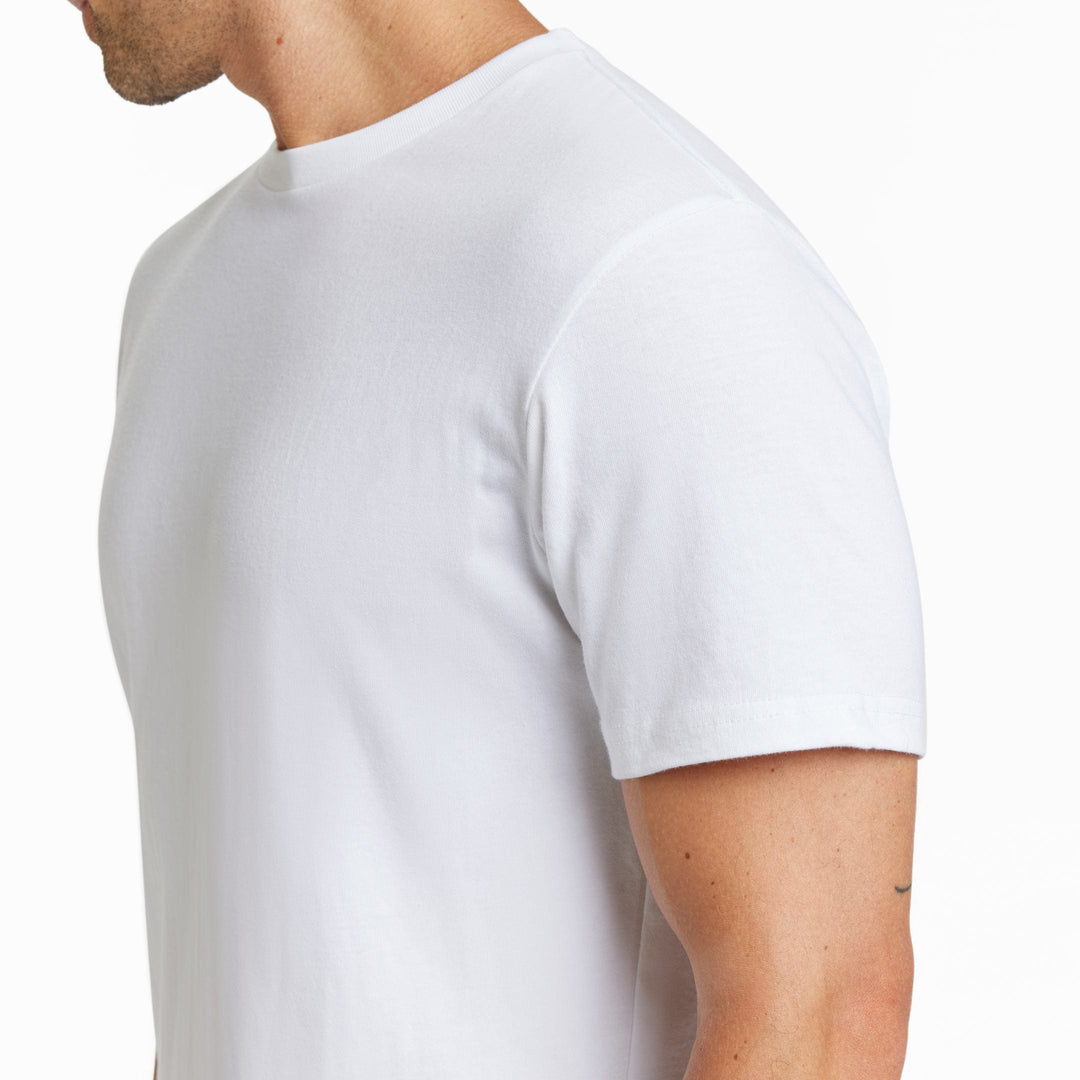 Ash & Erie White Crew Neck T-Shirt for Short Men   Short Sleeve Tee