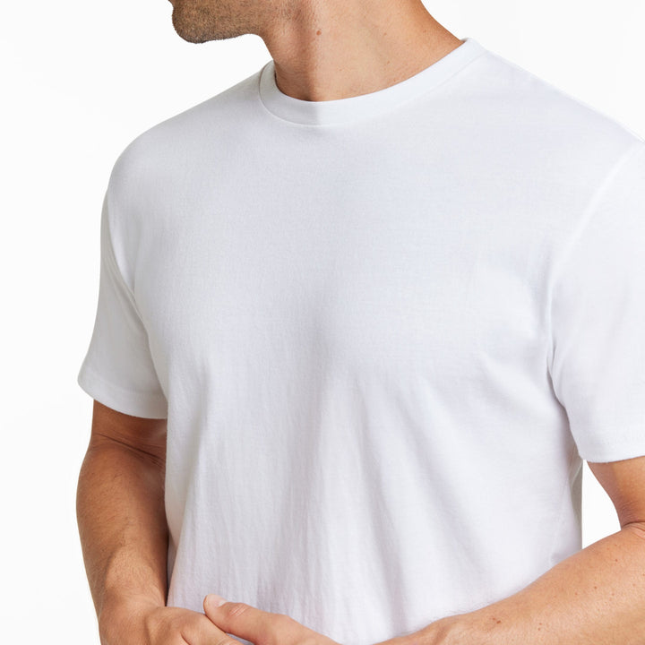 Ash & Erie White Crew Neck T-Shirt for Short Men   Short Sleeve Tee