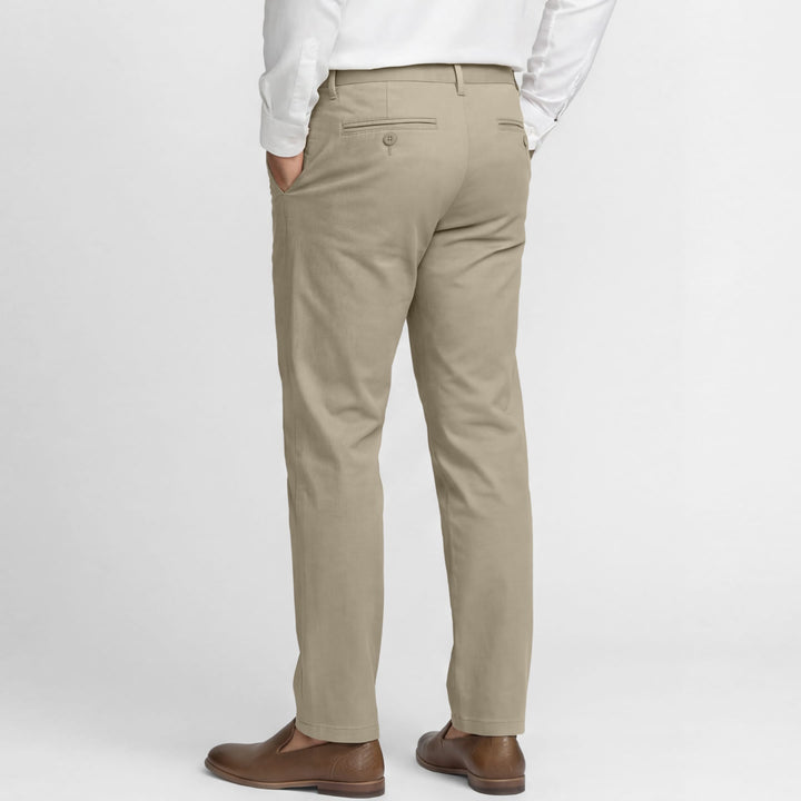 Ash & Erie Khaki Lightweight Signature Chinos for Short Men   Signature Chino Pants