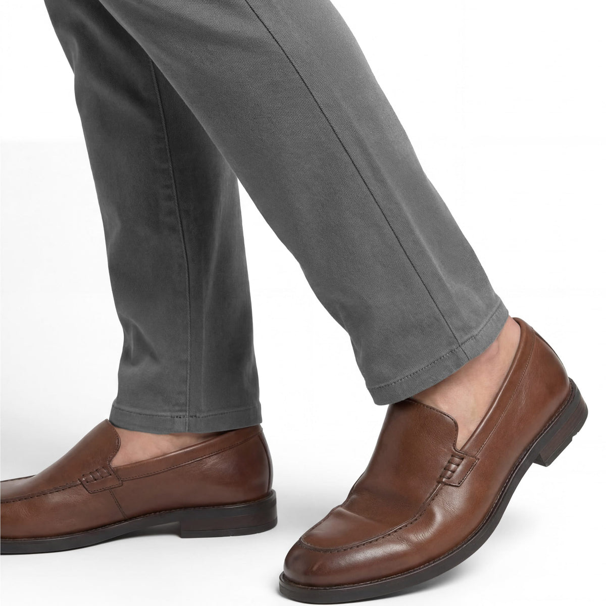 Ash & Erie Smoke Grey Lightweight Signature Chinos for Short Men