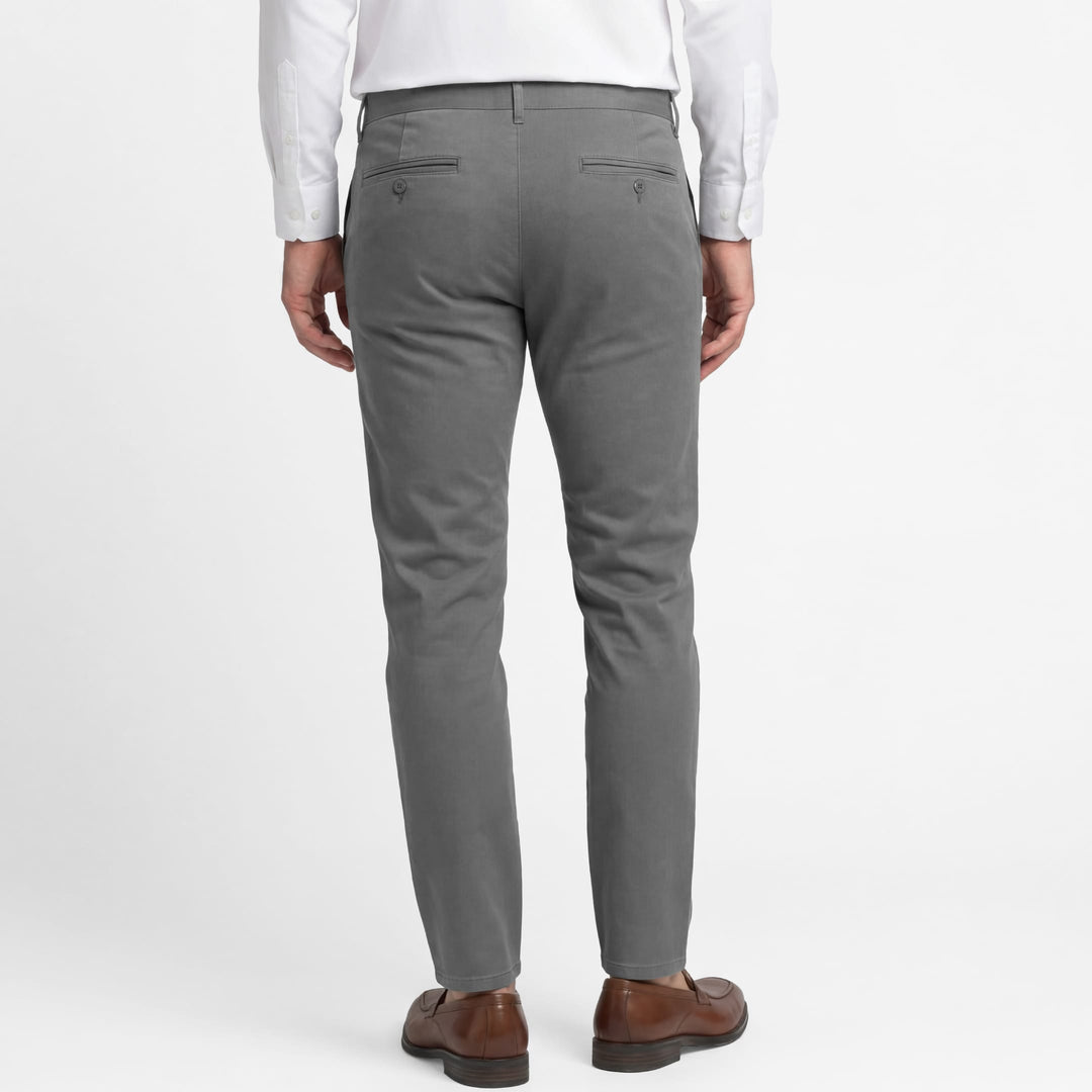 Ash & Erie Smoke Grey Lightweight Signature Chinos for Short Men   Signature Chino Pants
