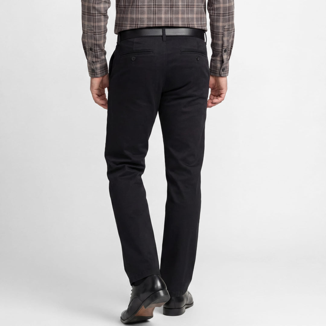 Ash & Erie Straight Fit Black Signature Chinos for Short Men   Signature Straight Fit Chino