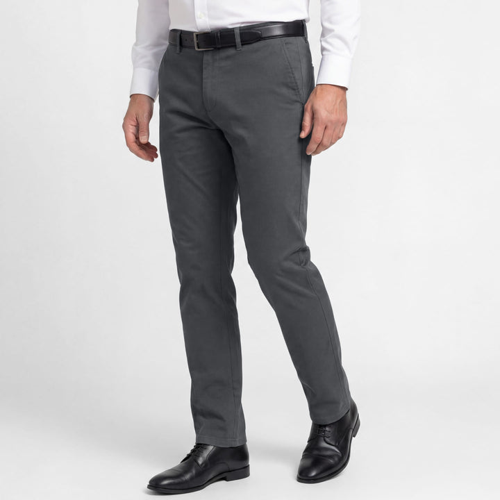 Ash & Erie Straight Fit Charcoal Signature Chinos for Short Men   Signature Straight Fit Chino