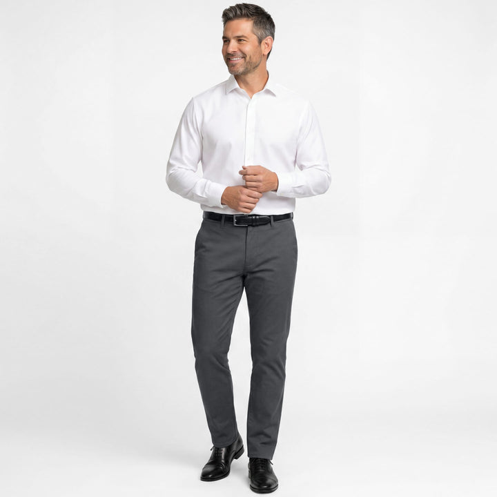 Ash & Erie Straight Fit Charcoal Signature Chinos for Short Men   Signature Straight Fit Chino