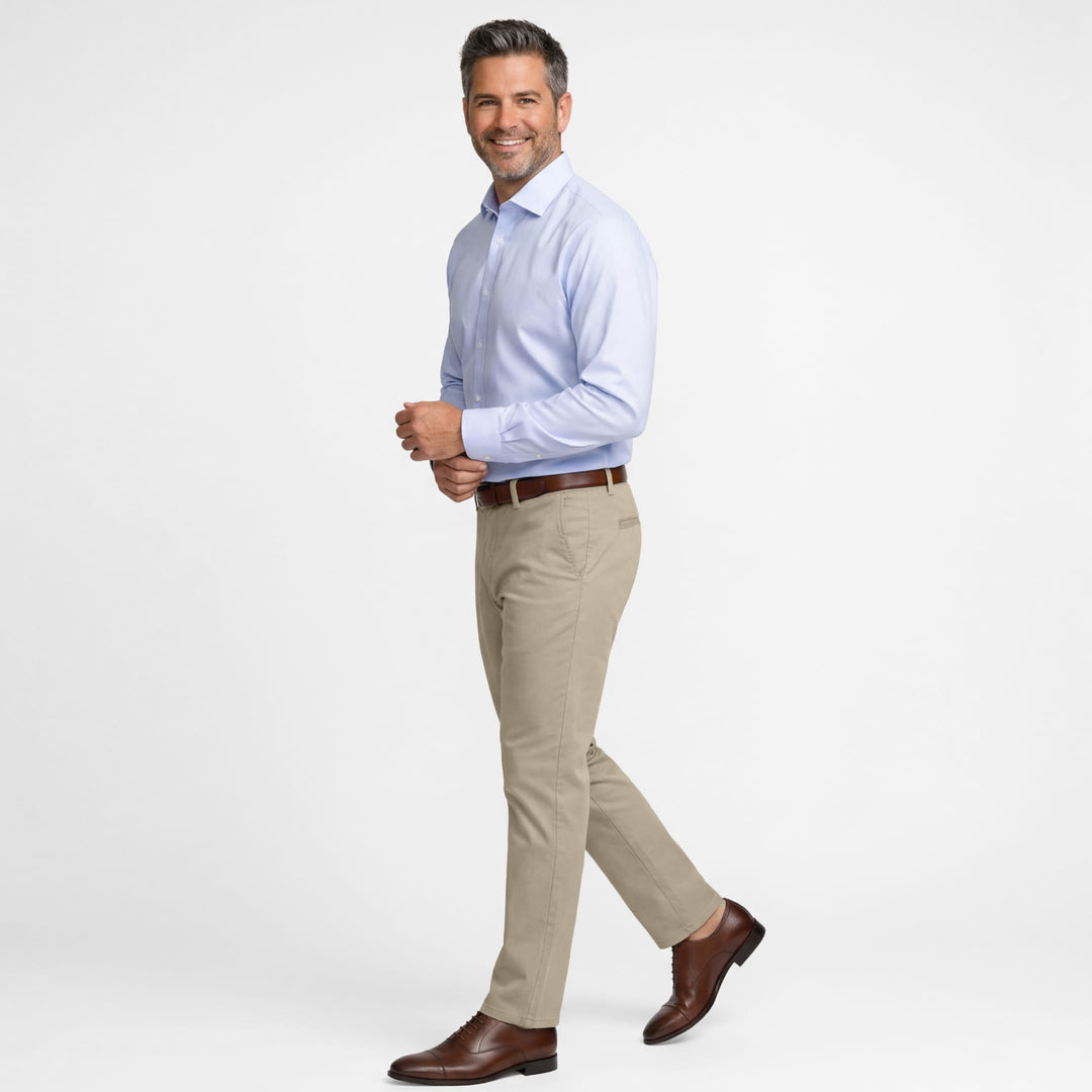 Ash & Erie Straight Fit Khaki Signature Chinos for Short Men   Signature Straight Fit Chino
