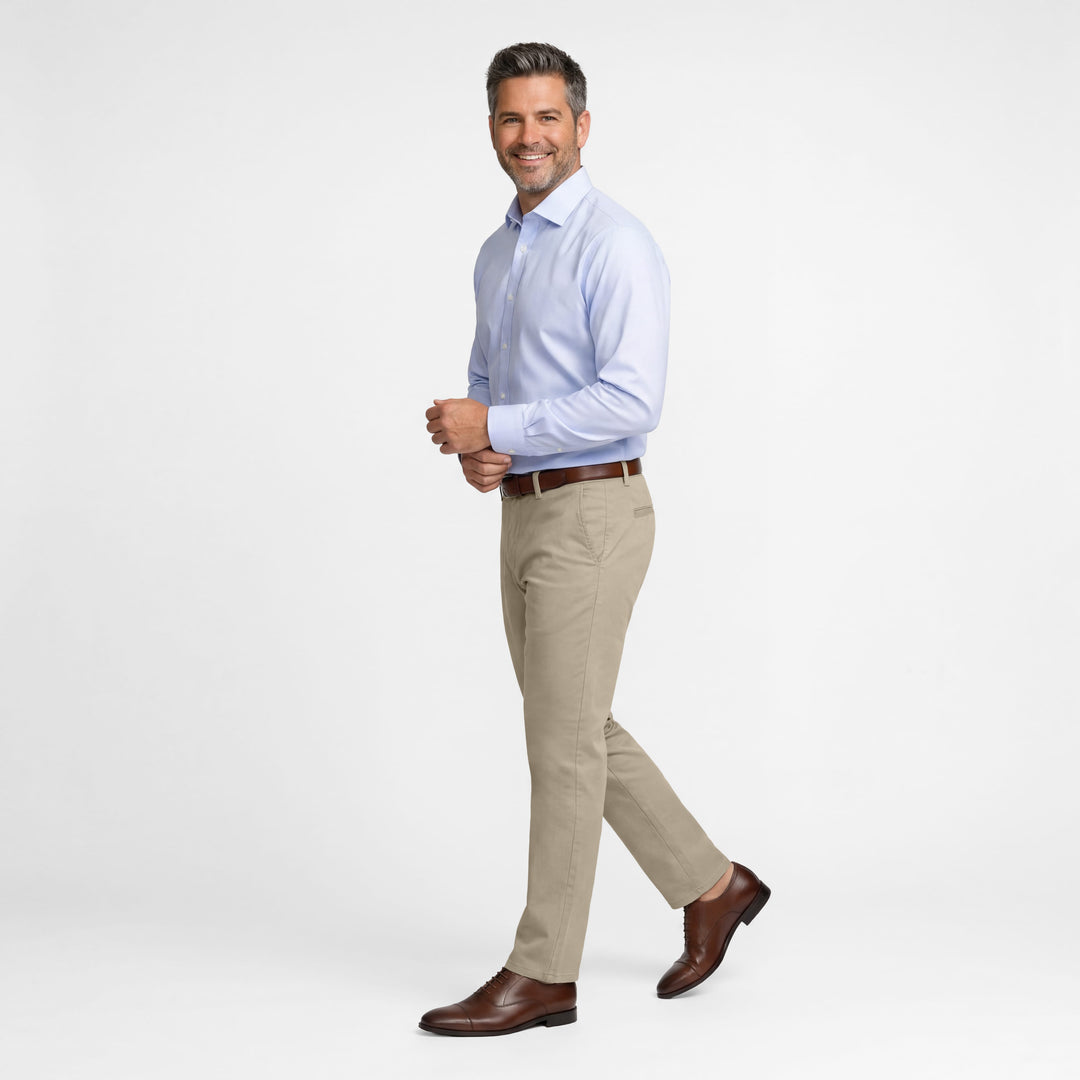 Ash & Erie Straight Fit Khaki Signature Chinos for Short Men   Signature Straight Fit Chino