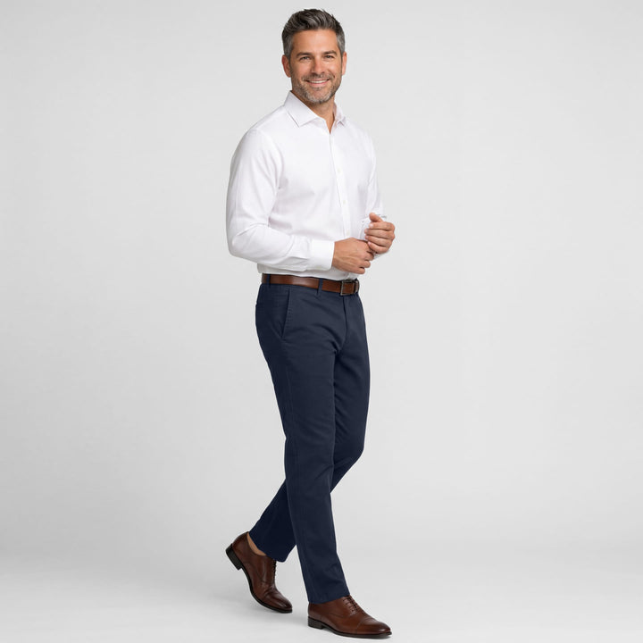 Ash & Erie Straight Fit Navy Signature Chinos for Short Men   Signature Straight Fit Chino