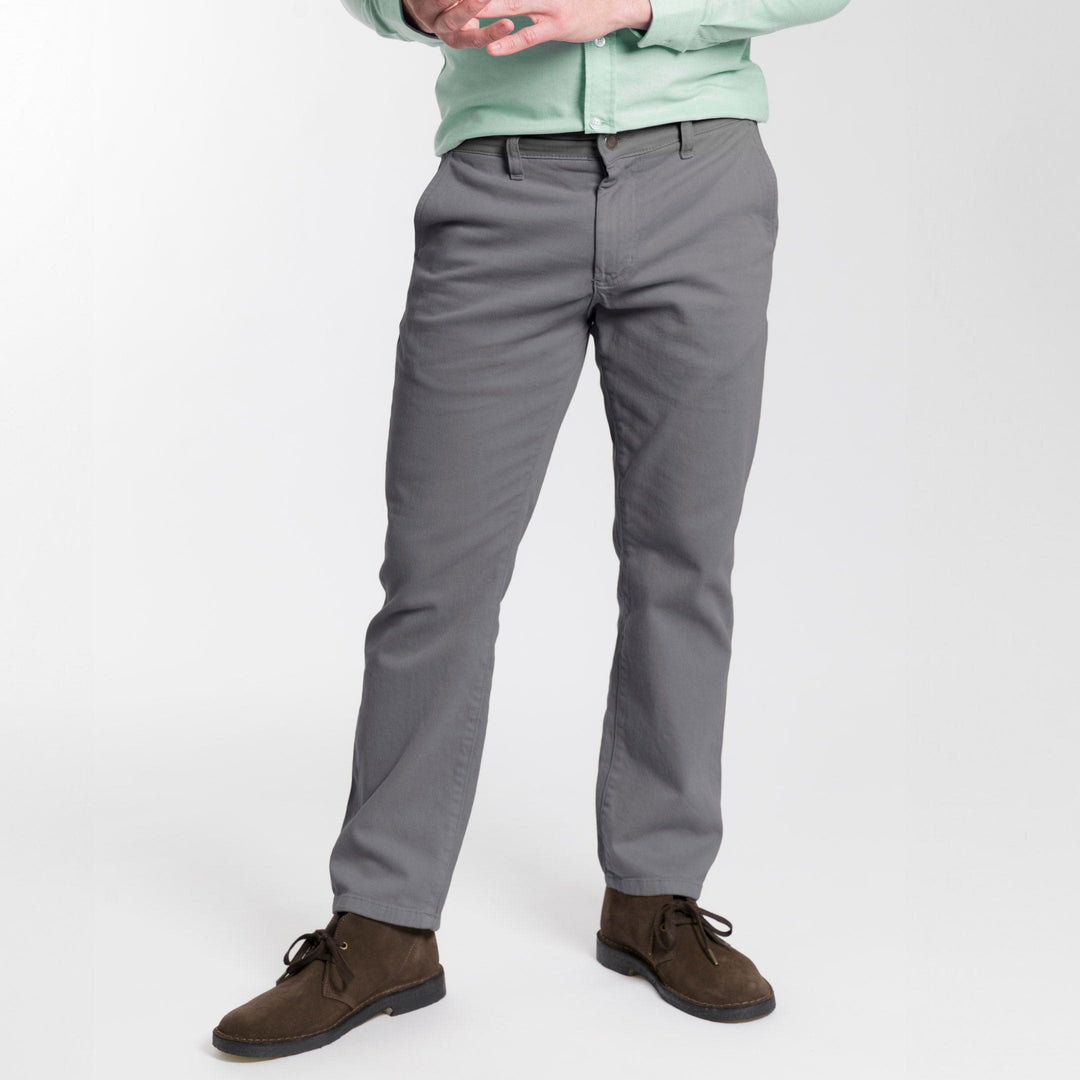 Ash & Erie Straight Fit Charcoal Washed Stretch Chino for Short Men   Standard Fit Chino