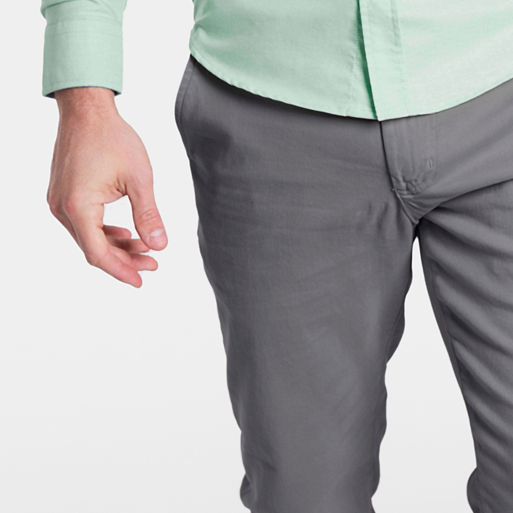 Ash & Erie Straight Fit Charcoal Washed Stretch Chino for