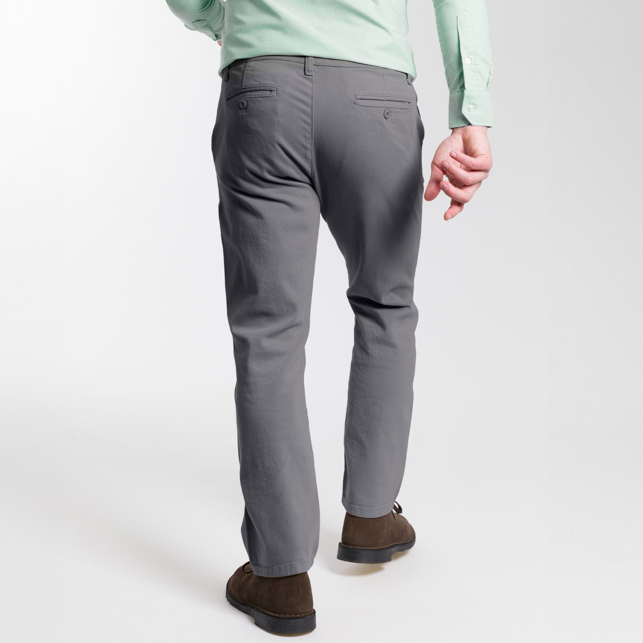 Japanese Charcoal Melange Stretch Cotton Chino - Custom Fit