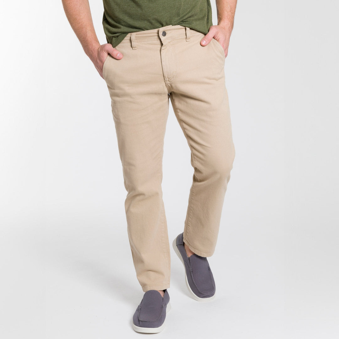 Ash & Erie Straight Fit Khaki Washed Stretch Chino for Short Men   Standard Fit Chino