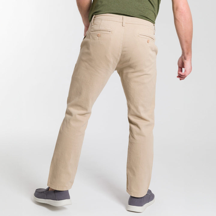 Ash & Erie Straight Fit Khaki Washed Stretch Chino for Short Men   Standard Fit Chino