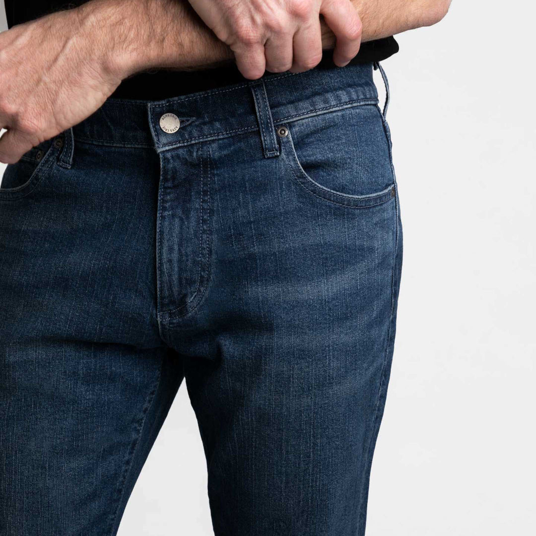 Ash & Erie Straight Fit Deep Sea Wash Denim Jeans for Short Men   Standard Fit Jeans