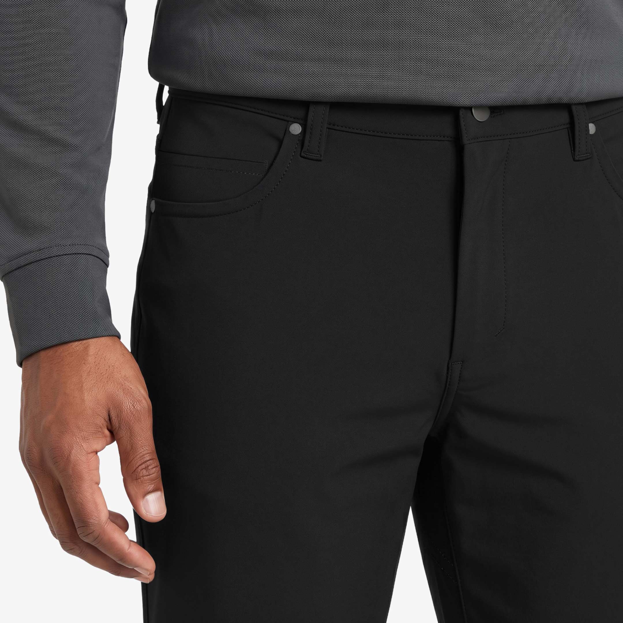 Ash & Erie Straight Fit Black Hybrid XYZ Chino for Short Men   Straight Fit Hybrid XYZ Chinos